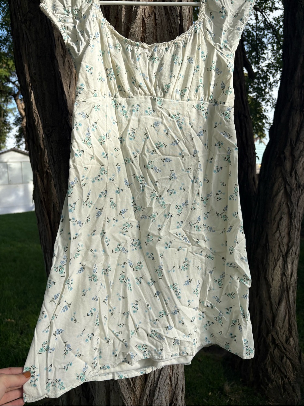 Women’s Cream Floral Sundress - Lightweight Summer Dress